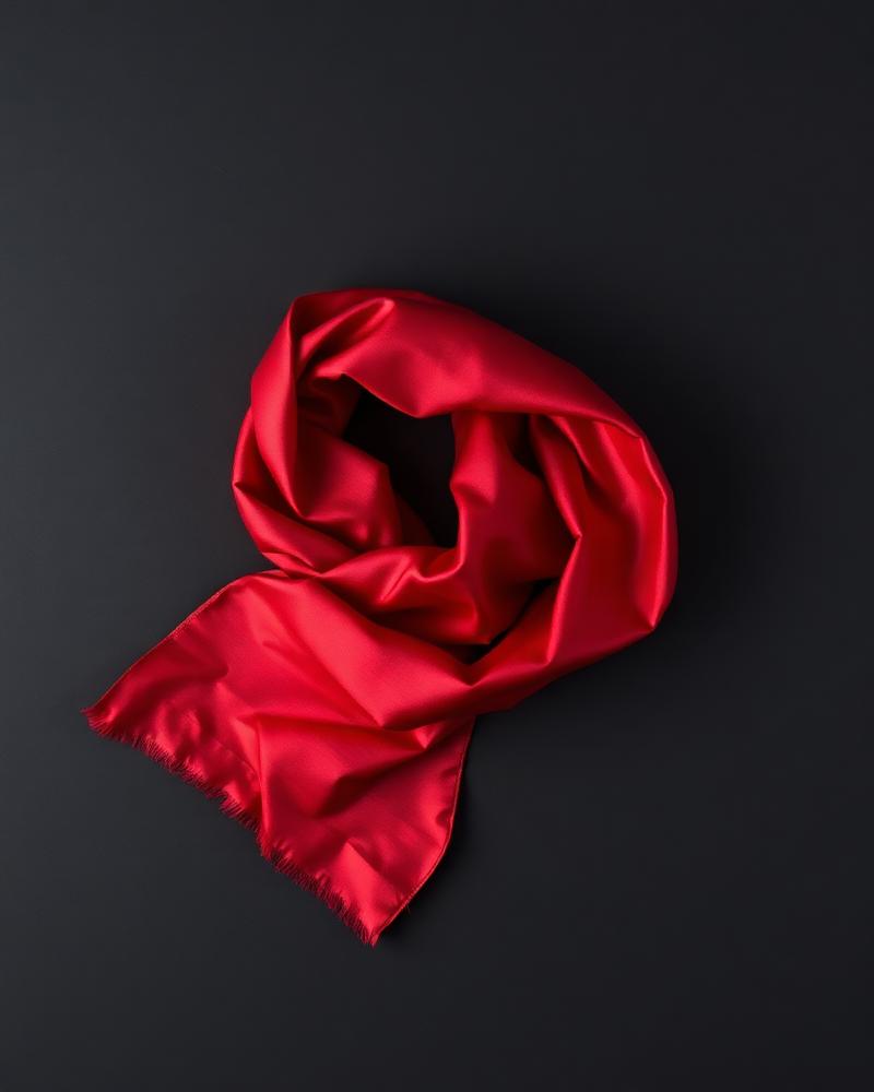 Crimson Silk Scarf